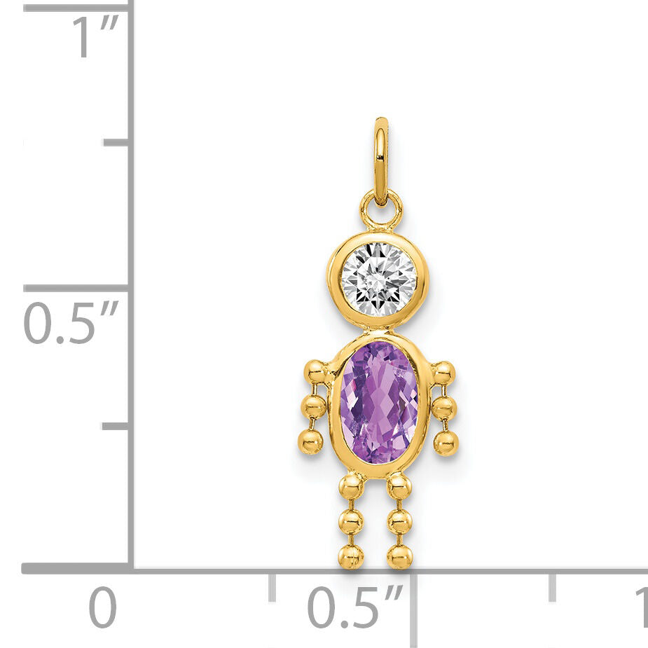 14k February Boy Birthstone Charm-XCK159