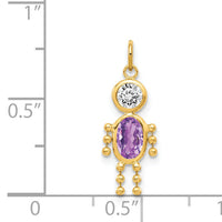 14k February Boy Birthstone Charm-XCK159
