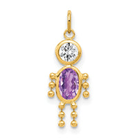 14k February Boy Birthstone Charm-XCK159