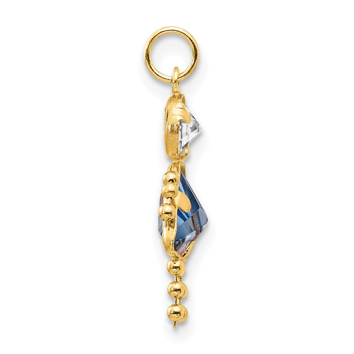 14k March Girl Birthstone Charm-XCK160