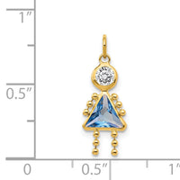 14k March Girl Birthstone Charm-XCK160