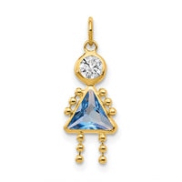 14k March Girl Birthstone Charm-XCK160
