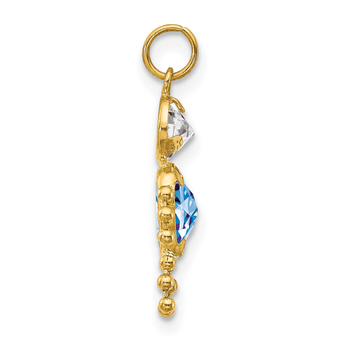 14k March Boy Birthstone Charm-XCK161