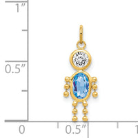 14k March Boy Birthstone Charm-XCK161