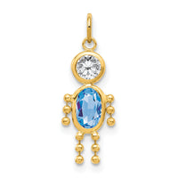 14k March Boy Birthstone Charm-XCK161