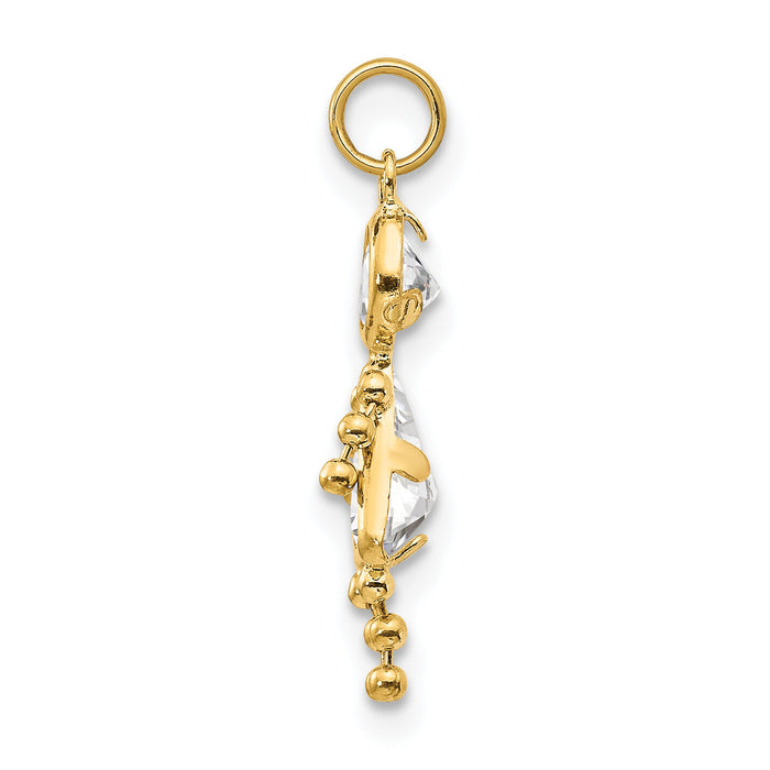 14k April Girl Birthstone Charm-XCK162