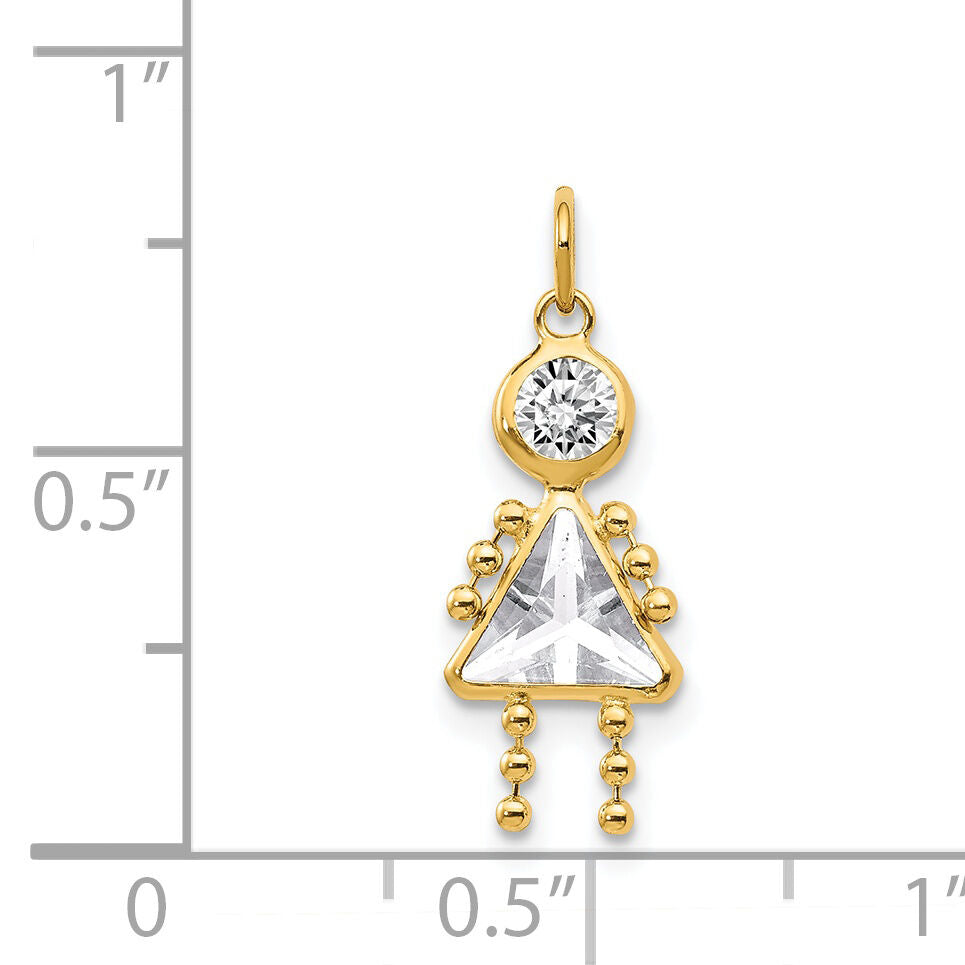 14k April Girl Birthstone Charm-XCK162