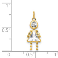 14k April Girl Birthstone Charm-XCK162