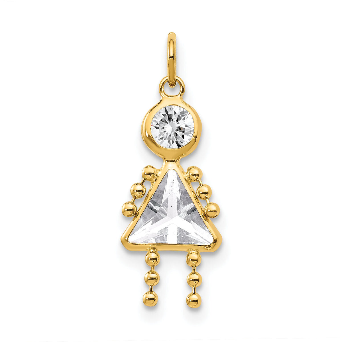 14k April Girl Birthstone Charm-XCK162