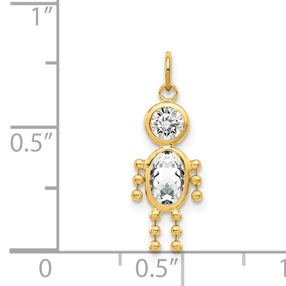 14k April Boy Birthstone Charm-XCK163