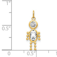 14k April Boy Birthstone Charm-XCK163