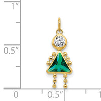 14k May Girl Birthstone Charm-XCK164