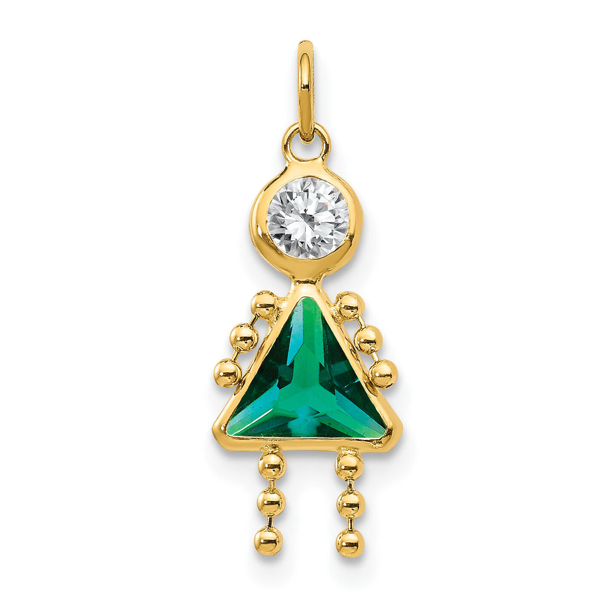 14k May Girl Birthstone Charm-XCK164