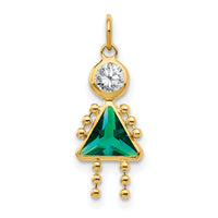 14k May Girl Birthstone Charm-XCK164