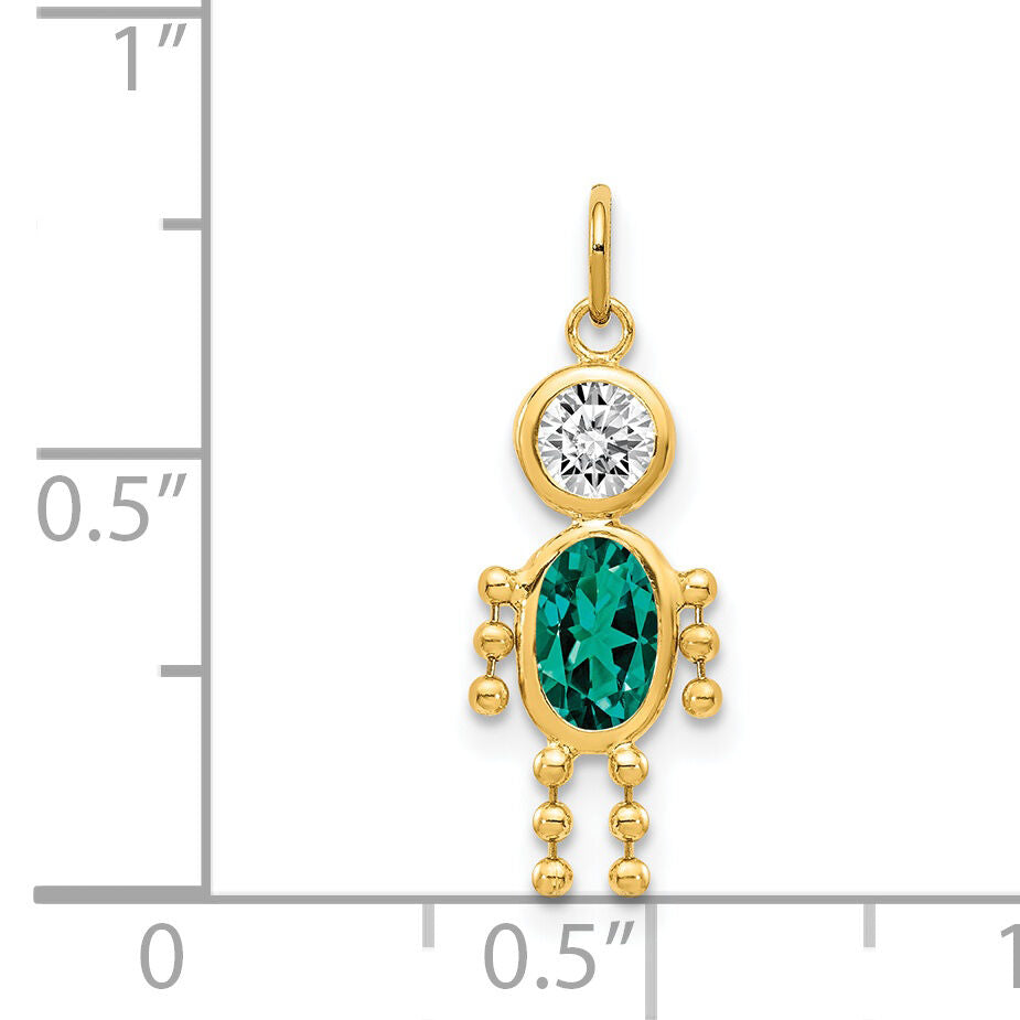 14k May Boy Birthstone Charm-XCK165