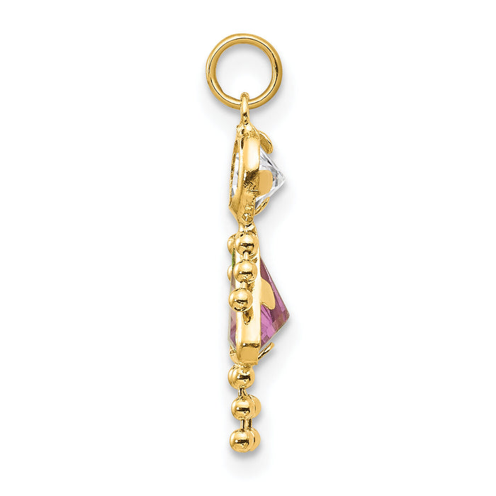 14k June Girl Birthstone Charm-XCK166