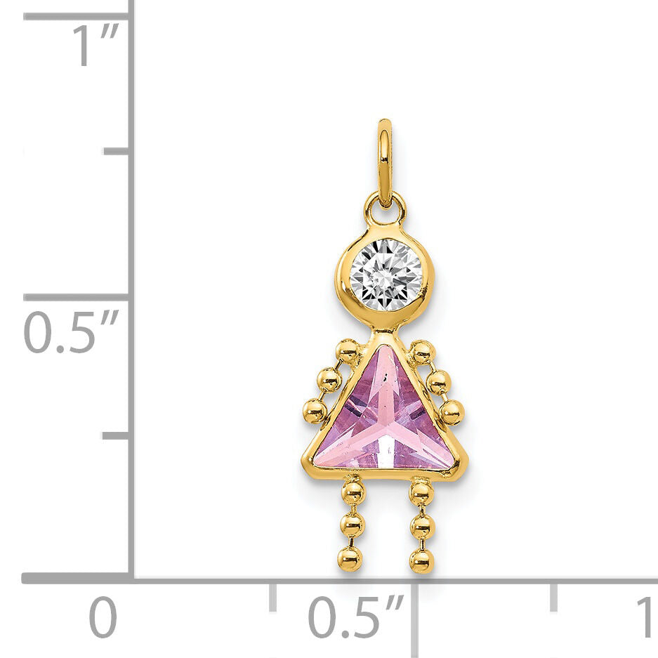 14k June Girl Birthstone Charm-XCK166