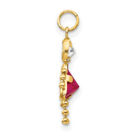 14k July Girl Birthstone Charm-XCK168
