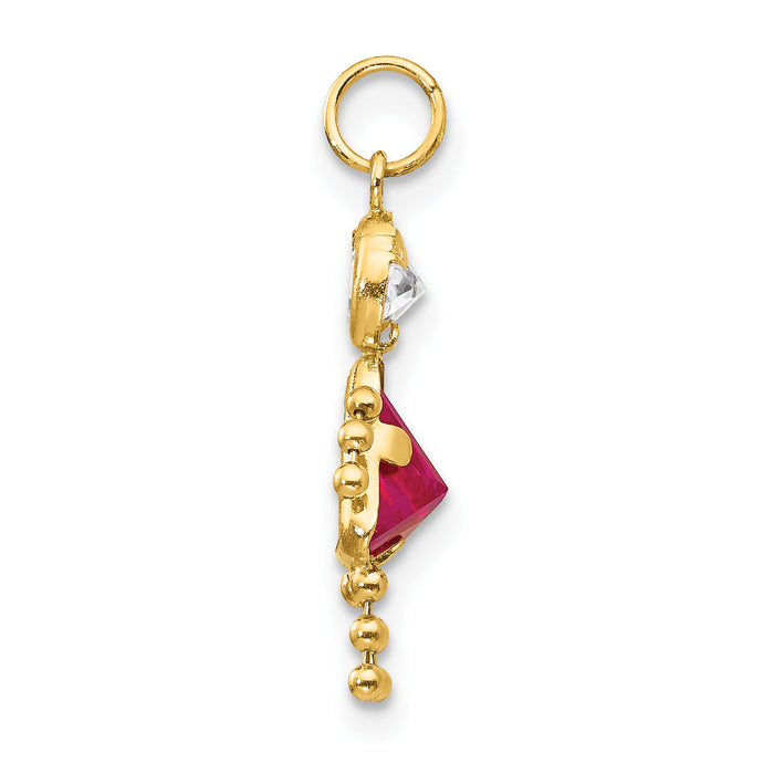 14k July Girl Birthstone Charm-XCK168