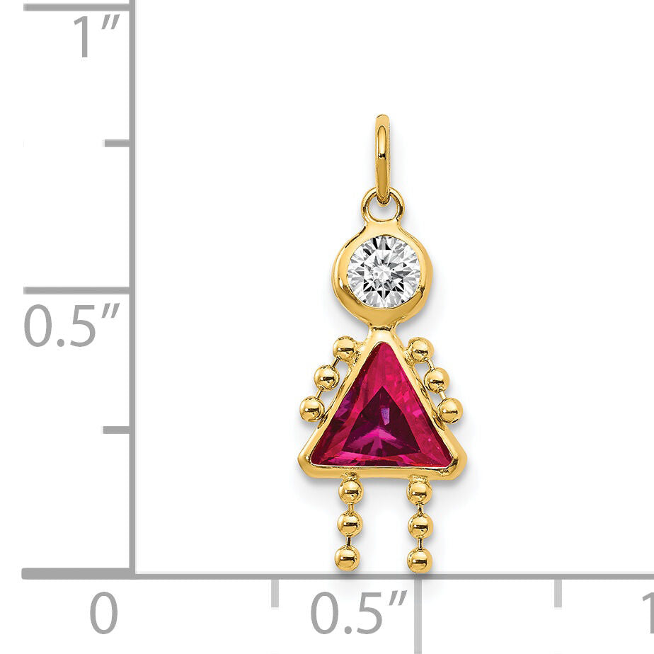 14k July Girl Birthstone Charm-XCK168