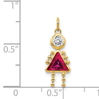 14k July Girl Birthstone Charm-XCK168