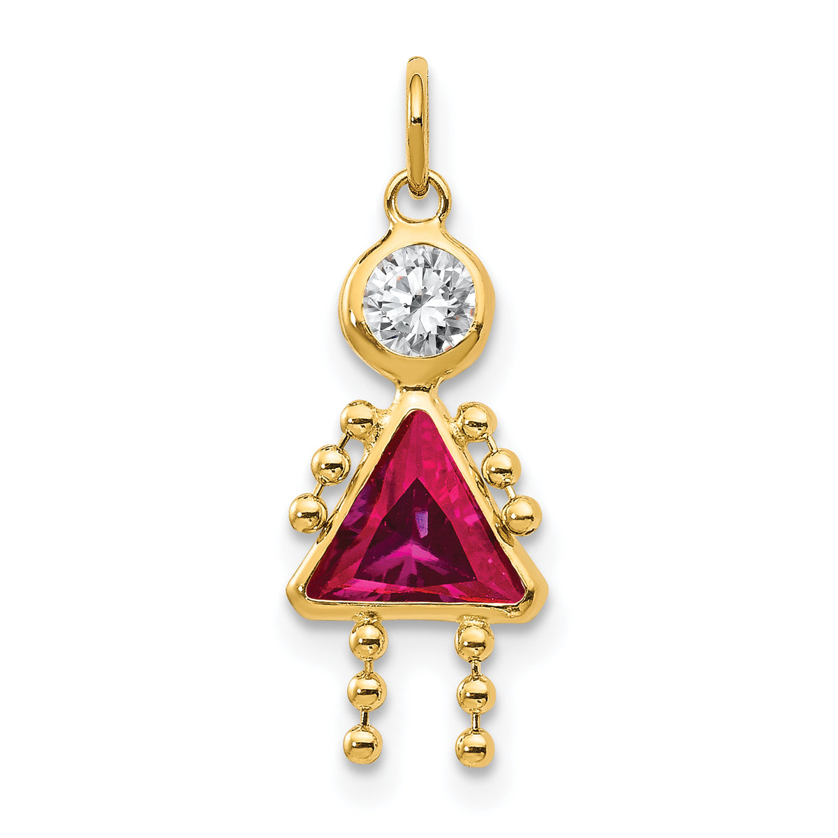 14k July Girl Birthstone Charm-XCK168