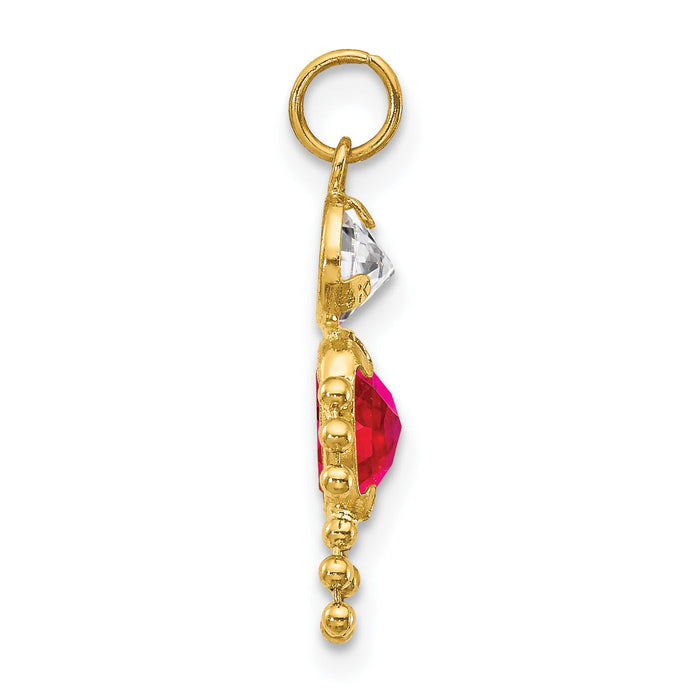 14k July Boy Birthstone Charm-XCK169
