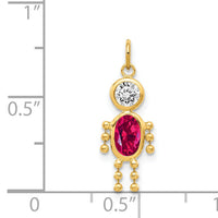 14k July Boy Birthstone Charm-XCK169