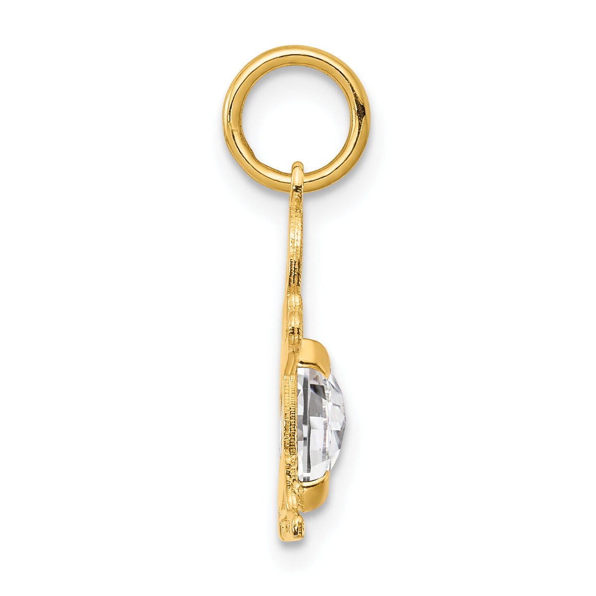 14K Boy 6x4 Oval Genuine White Topaz-April-XCK17