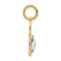 14K Boy 6x4 Oval Genuine White Topaz-April-XCK17