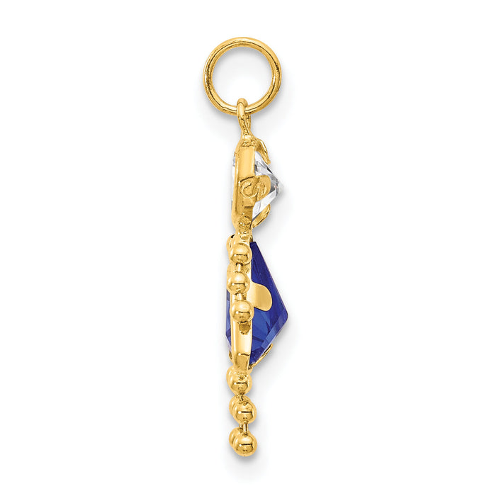 14k September Girl Birthstone Charm-XCK172
