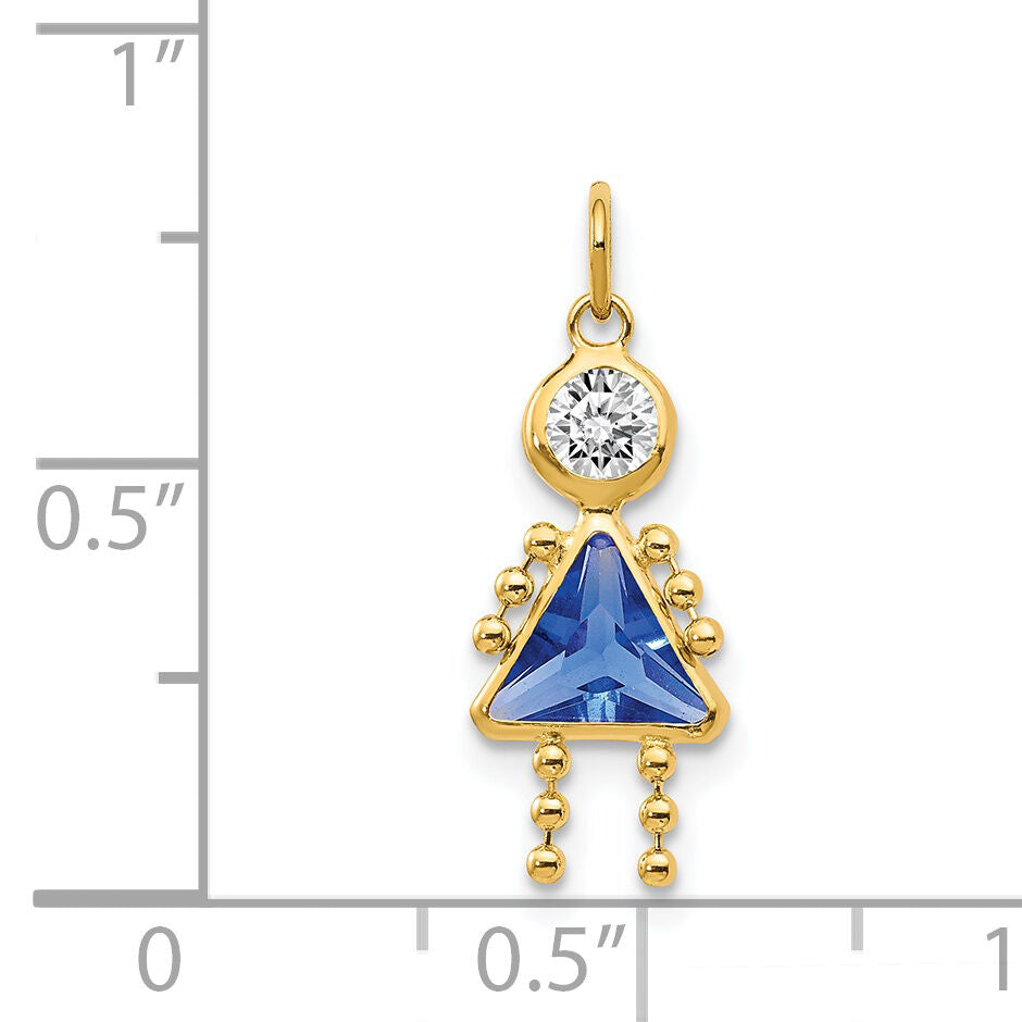 14k September Girl Birthstone Charm-XCK172