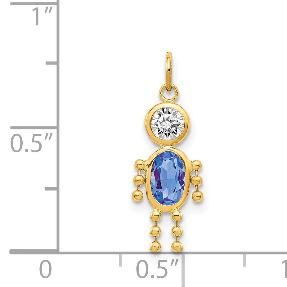 14k September Boy Birthstone Charm-XCK173