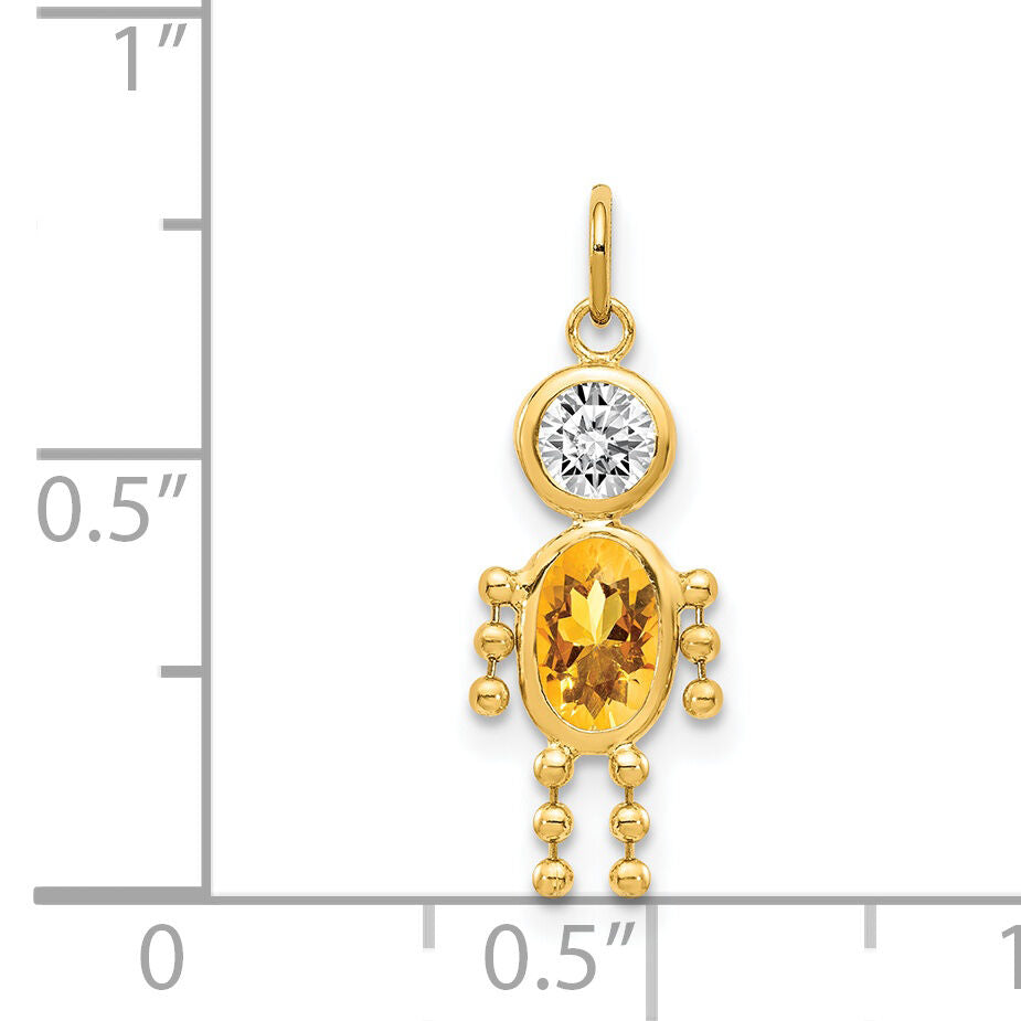 14k November Boy Birthstone Charm-XCK177