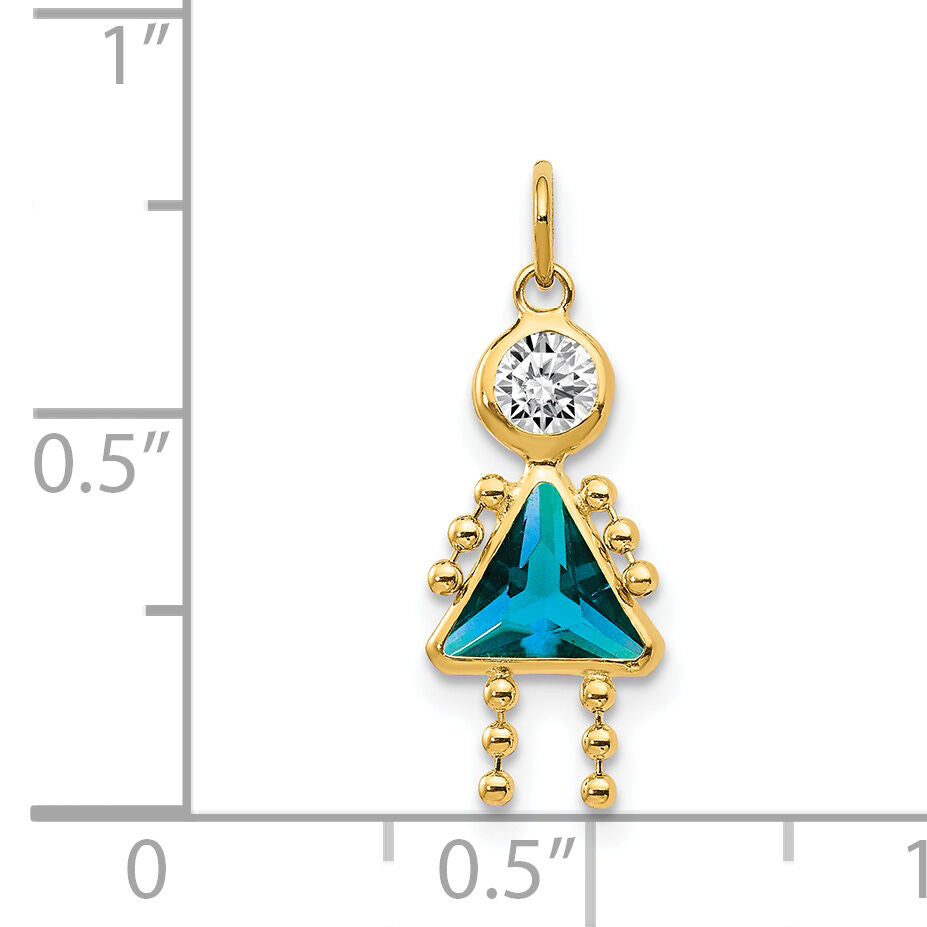 14k December Girl Birthstone Charm-XCK178