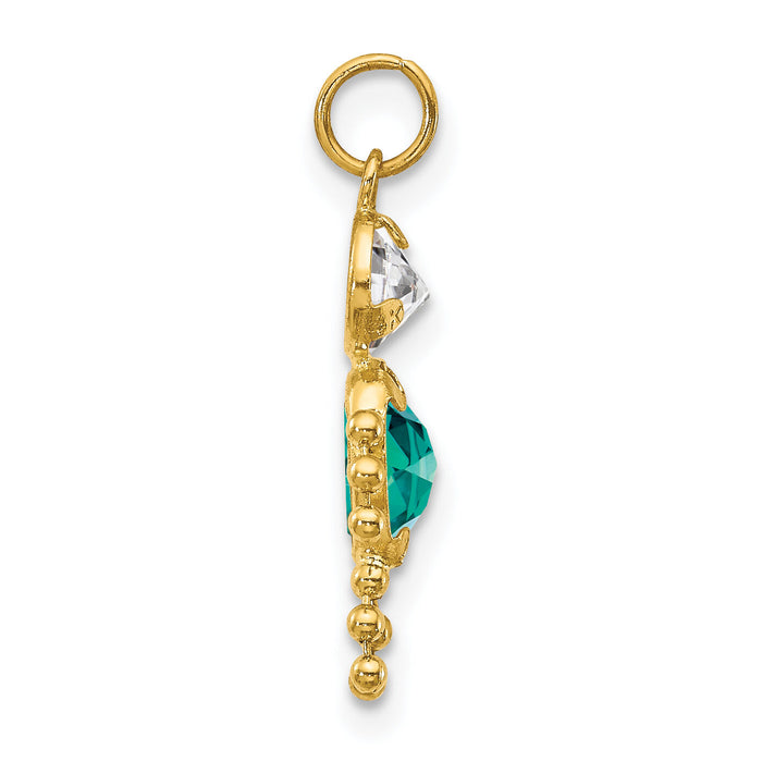 14k December Boy Birthstone Charm-XCK179