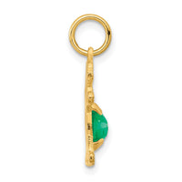 14K Girl 6x4 Oval Genuine Emerald-May-XCK18