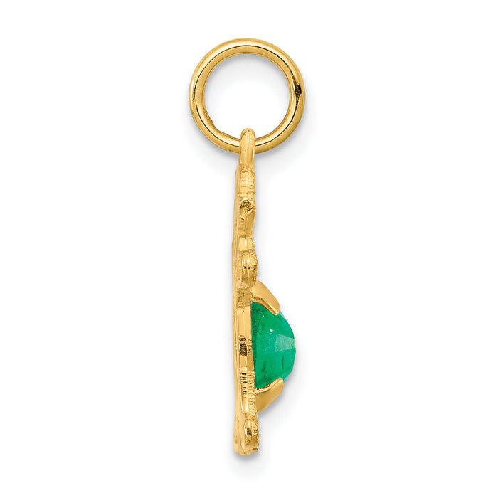 14K Girl 6x4 Oval Genuine Emerald-May-XCK18