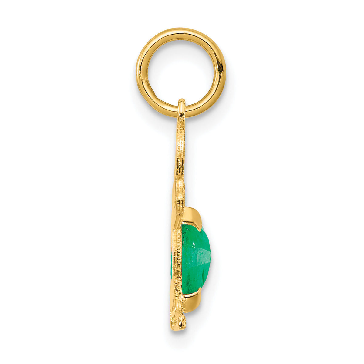 14K Boy 6x4 Oval Genuine Emerald-May-XCK19