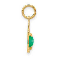 14K Boy 6x4 Oval Genuine Emerald-May-XCK19