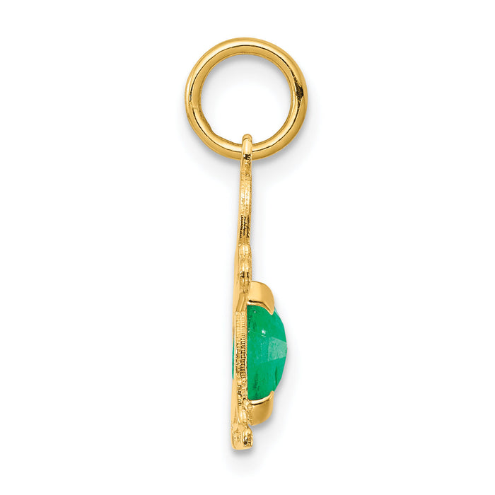 14K Boy 6x4 Oval Genuine Emerald-May-XCK19