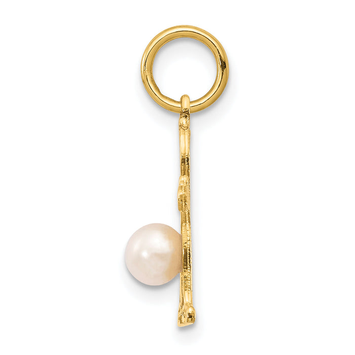 14K Boy 4mm FW Cultured Pearl-June-XCK21