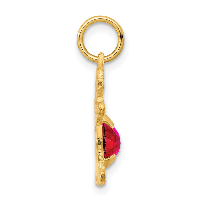 14K Girl 6x4 Oval Genuine Ruby-July-XCK22