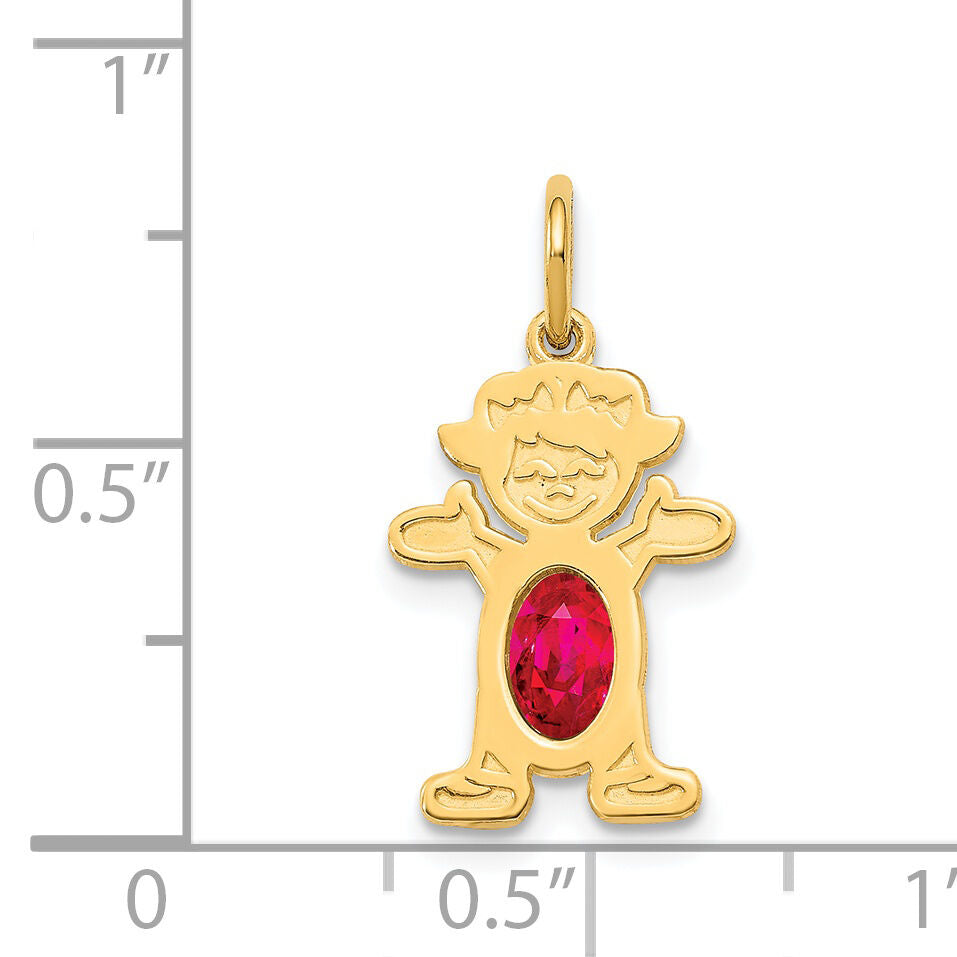 14K Girl 6x4 Oval Genuine Ruby-July-XCK22