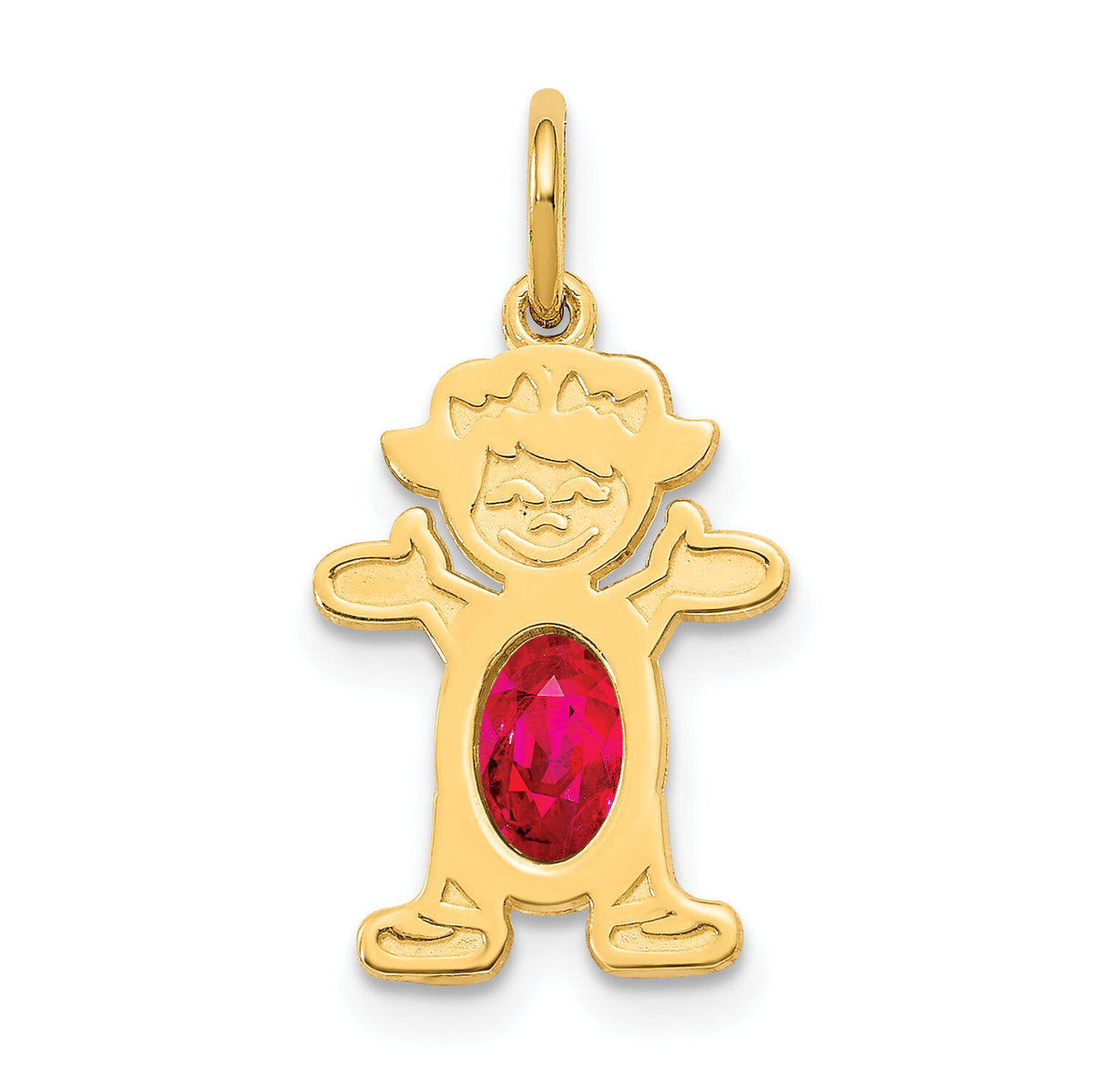 14K Girl 6x4 Oval Genuine Ruby-July-XCK22
