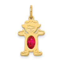 14K Girl 6x4 Oval Genuine Ruby-July-XCK22