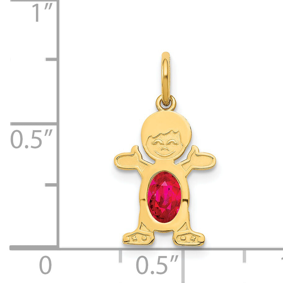 14K Boy 6x4 Oval Genuine Ruby-July-XCK23