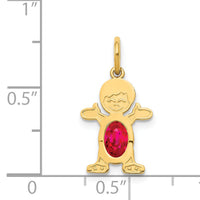14K Boy 6x4 Oval Genuine Ruby-July-XCK23