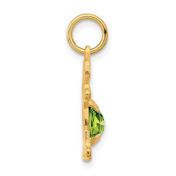 14K Girl 6x4 Oval Genuine Peridot-August-XCK24