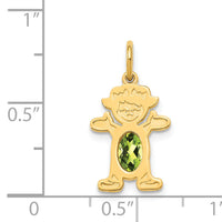 14K Girl 6x4 Oval Genuine Peridot-August-XCK24